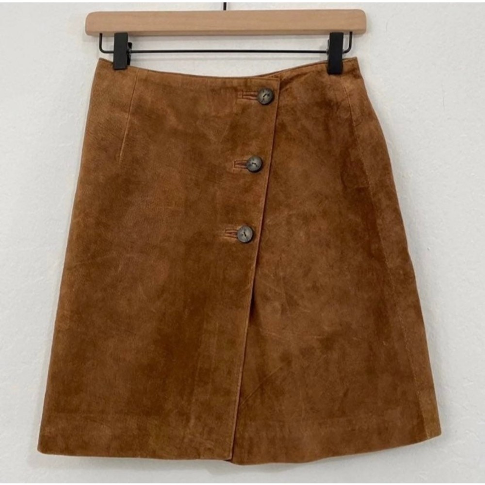 The Limited Women's 2 Suede Leather Boho South Western Mini Skirt  Wrap